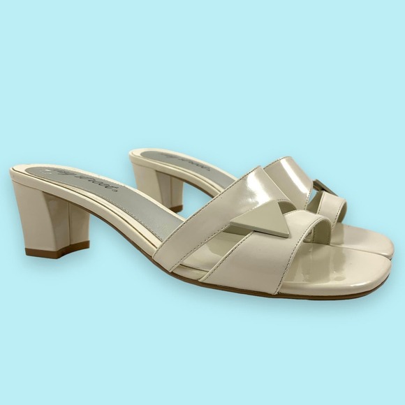 80's EASY STREET abstract cream heeled sandals - Picture 14 of 16